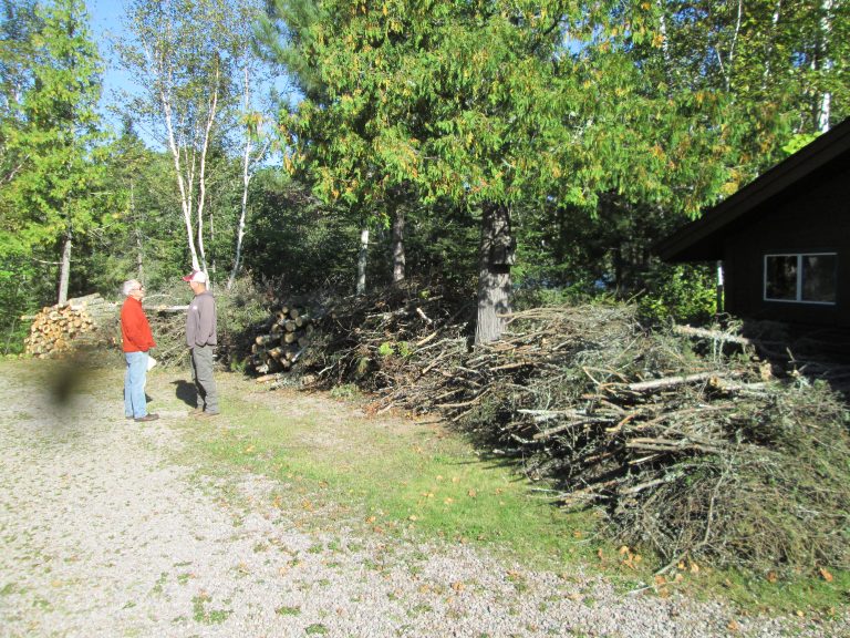 Landowner debris pile